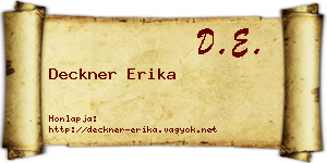 Deckner Erika névjegykártya